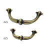 Puxador rústico, asa Sofima 624, zamak bronze, 2 furos distância 96, C.120 x A.20 mm