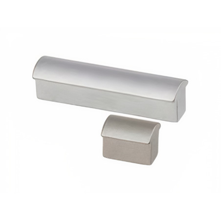 Puxador atual, barra rectangular T Sofima 762, zamak níquel escovado, 2 furos distância 32, E.15 x A.14 x C.54 mm