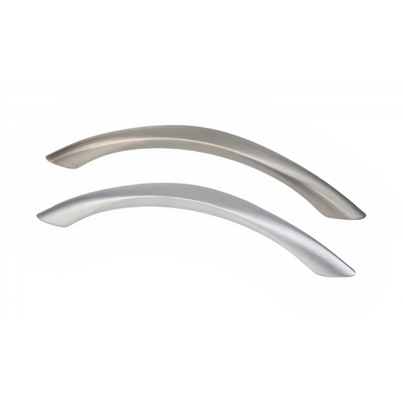 Puxador atual, asa ponte Sofima 777, zamak cromado mate, 2 furos distância 128, E.13/9 x A.27 x C.154 mm