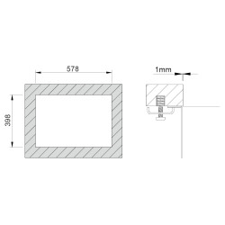 Lava louça RODI INVISIBLE 50, uma pia sem escorredor, inox escovado, aplicação inferior, 627 x 447, MOD.800 mm