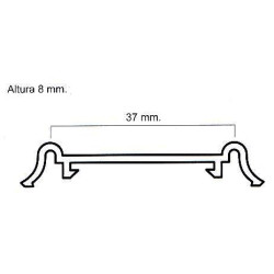 Perfil calha inferior roda fêmea 10287, para porta de roupeiro, alumínio branco, 6000 mm