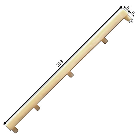 Corrediça plástica de gaveta Artimol, branca, com buchas de 8, C.333 x A.15 mm