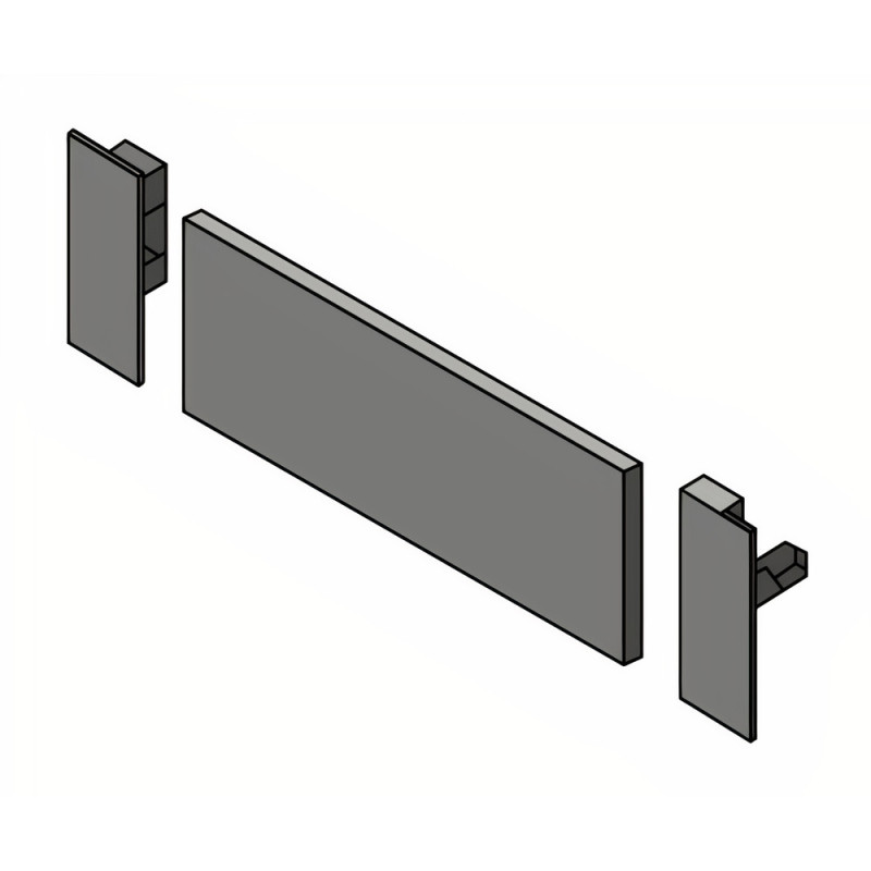 Kit frente de alumínio para Lateral de gaveta Vision Top Slim/fina Box A.89, branco, A.89 x L.600 mm