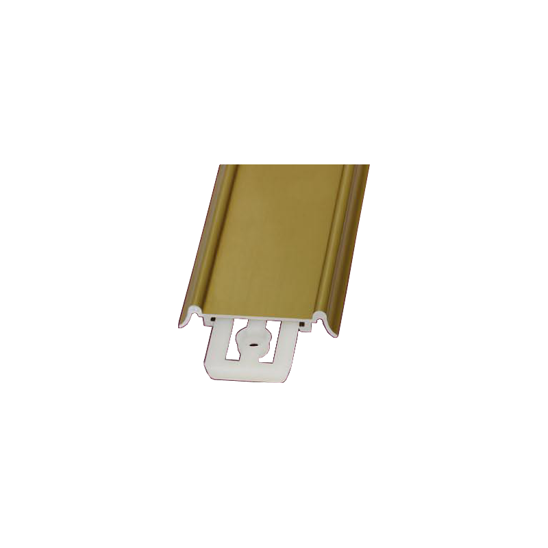 Perfil calha inferior roda fêmea 10287, para porta de roupeiro, alumínio dourado, 6000 mm