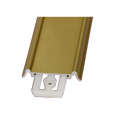 Perfil calha inferior roda fêmea 10287, para porta de roupeiro, alumínio branco, 6000 mm