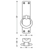 Cremone Sofima 501, zamak lacado, A.119 x L.30 x Puxador.28 mm
