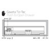 Lateral de gaveta com tic-tac DTC O44, silenciosa, extração total, suporta 40 kg, cinza, A.83 x C.450 mm