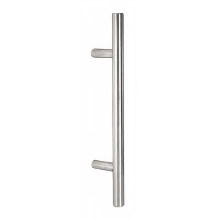Puxador atual, asa barra redonda reta, inox, Ø.12, 2 furos distância 592 mm