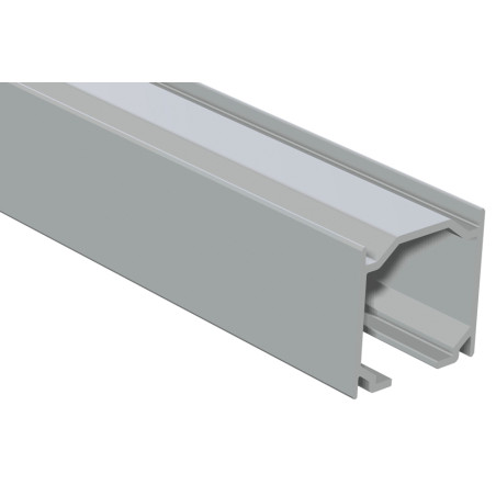 Perfil calha superior para porta de correr suspensa Saheco 39 P, alumínio natural, L.28 x A.27 mm
