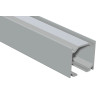 Perfil calha superior para porta de correr suspensa Saheco 39 P, alumínio natural, L.28 x A.27 mm