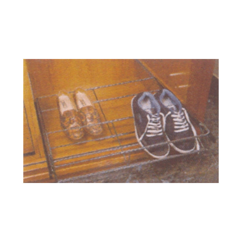 Sapateira extraível 3450I para roupeiro, inox, largura regulável de 400 a 600 x 445 mm