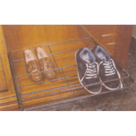 Sapateira extraível 3500I para roupeiro, inox, largura regulável de 500 a 800 x 445 mm