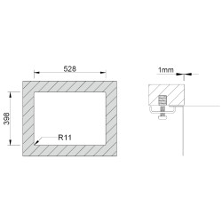 Lava louça RODI BOX LUX 55, duas pias sem escorredor, inox escovado, aplicação inferior (A), 570 x 440, MOD.600 mm