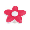 Puxador criança, flor Nesu 652RJ, metacrilato branco/vermelho, 1 furo, Ø.38 mm