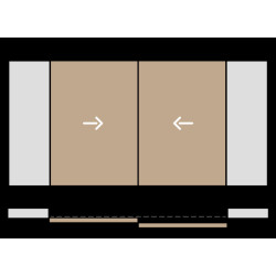 Jogo para porta de correr Saheco SF-S60/6502, para porta interior, ferro zincado, suporta 60 kg