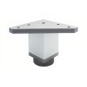 Pé para mobiliário/móveis com afinação AL10-2, base plástico, corpo alumínio, cor alumínio, A.100 mm