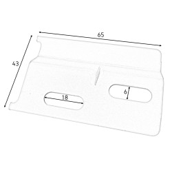 Chapa de suporte/engate para nivelador Artimol N, aço, 43 x 65 mm