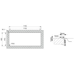 Lava louça RODI EVOLUTION 116, duas pias laterais c/escorredor, inox poli., aplicação superior ou á face, 1150 x 490, MOD.900 mm