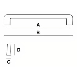 Puxador atual, asa barra rectangular SCH 835.192.08, zamak lacado preto, 2 furos distancia 192, L.12 x A.33 x C.211 mm