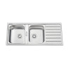 Lava louça RODI URBAN 120, duas pias laterais com escorredor reversível, inox polido, encastrar, 1200 x 500, MOD.900 mm