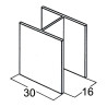 Perfil calha H 15920, alumínio cromado mate F798, para porta de roupeiro com 16 mm