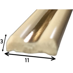 Perfil decorativo tigre, plástico PVC rosa com faixa dourada, L.11 x A.3 x C.2525 mm