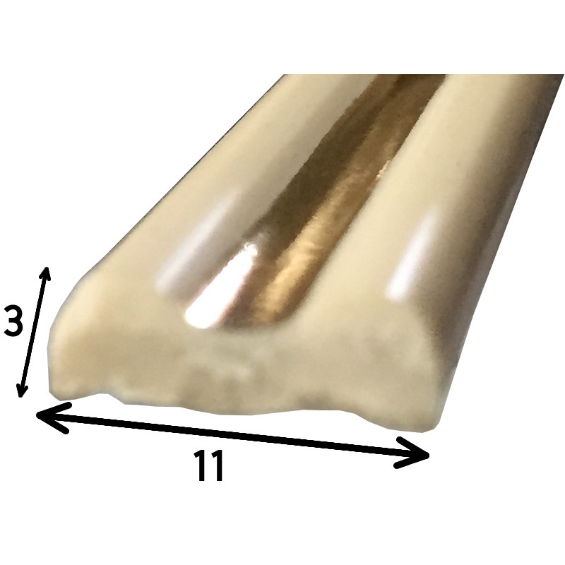 Perfil decorativo tigre, plástico PVC rosa com faixa dourada, L.11 x A.3 x C.2525 mm