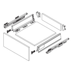 Lateral de gaveta com tic-tac DTC O44, silenciosa, extração total, suporta 40 kg, cinza, A.83 x C.450 mm