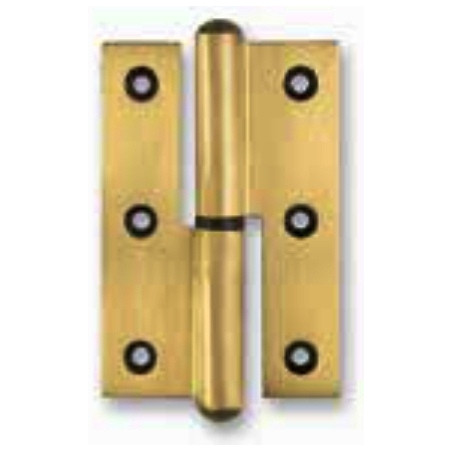 Dobradiça meio balanço lisa Sofima 256 para porta, latão niquelado mate, 3", A.75 x L.30 x E.2,8 mm, esquerda