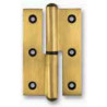 Dobradiça meio balanço lisa Sofima 258 para porta, latão niquelado mate, 4", A.100 x L.39,5 x E.3 mm, esquerda