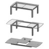 Corrediça de mesa extensível Pottker M75-1250, suporta 90 kg, A.49, C.1250 + abertura de 2 x 450 mm