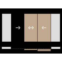 Jogo para porta de correr Saheco SF-S60/6502, para porta interior, ferro zincado, suporta 60 kg