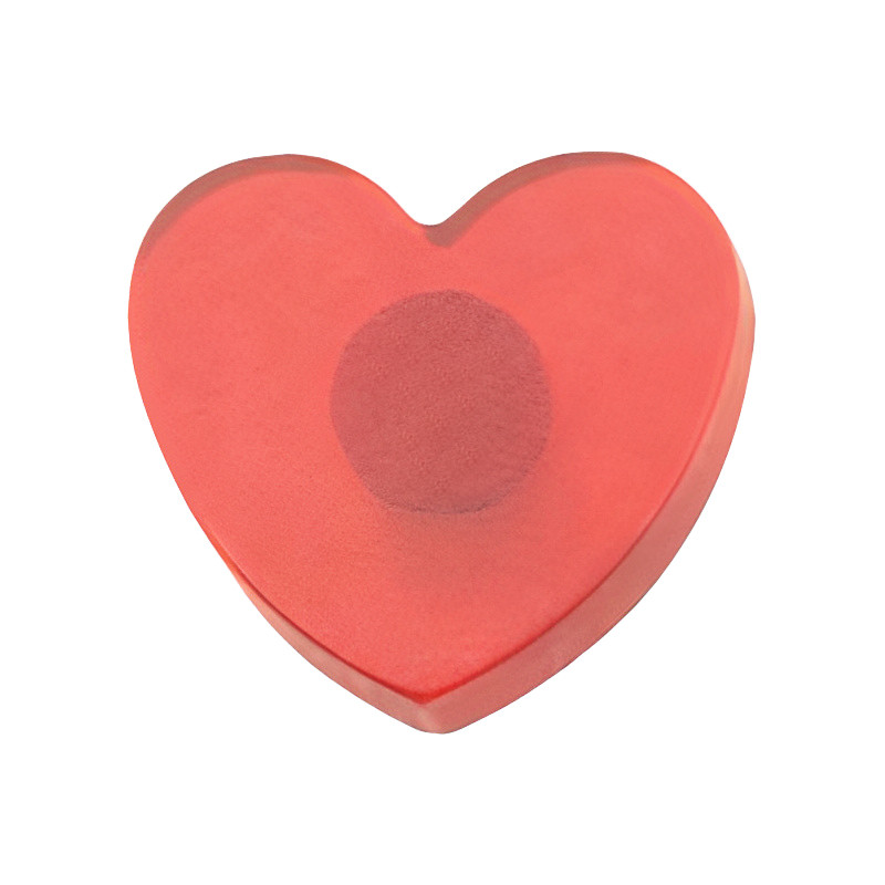 Puxador criança, coração 609RJ, metacrilato vermelho, 33 x 30 mm