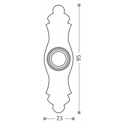 Puxador rústico, espelho cogumelo redondo Sofima 167, zamak bronze, A.95 x L.23 mm