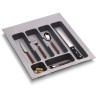 Porta talheres p/gaveta Gollinucci 773, plástico cinza metalizado, A.43 x L.347-401 x P.390-490, MOD.450 mm