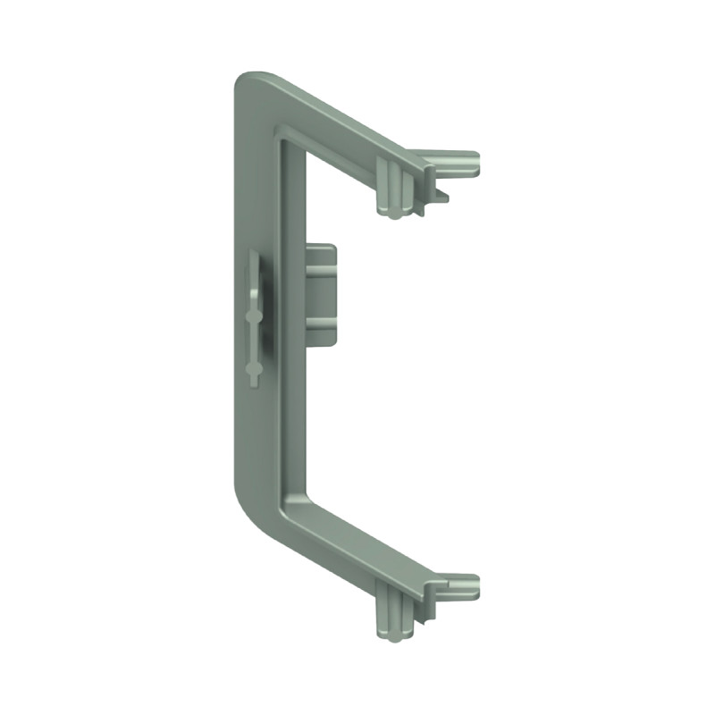 Puxador atual perfil, canto interior p/perfil gola C Monza, plástico prata mate, A.70 mm