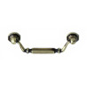 Puxador rústico, espelho octogonal c/pingente asa SM 327, zamak oxidado bronze, 2 furos distância 96, C.115 mm