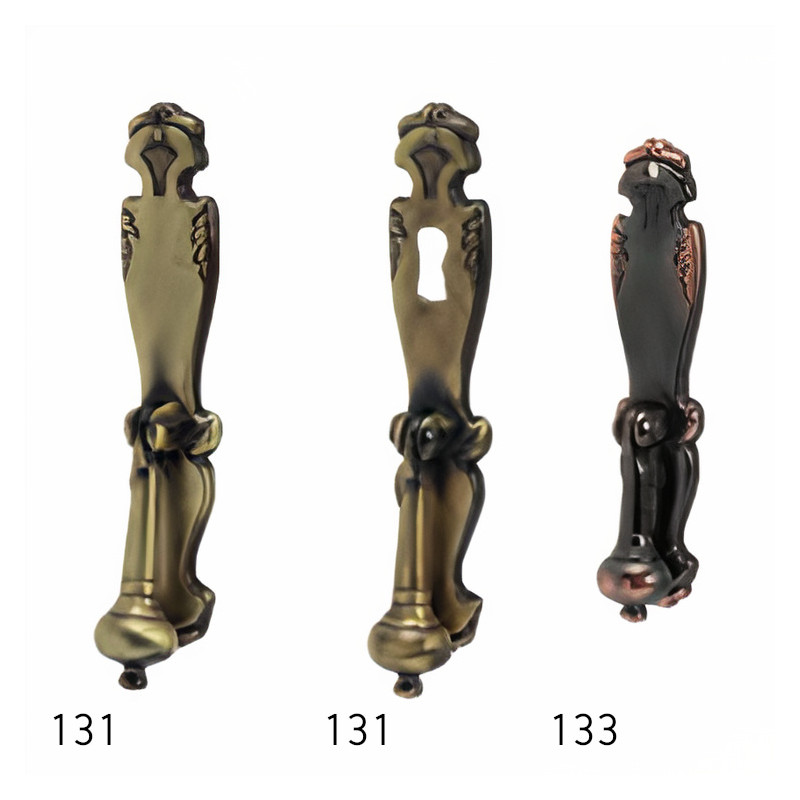 Puxador rústico, espelho c/pingente Sofima 131, zamak bronze, A.110 x L.20 mm