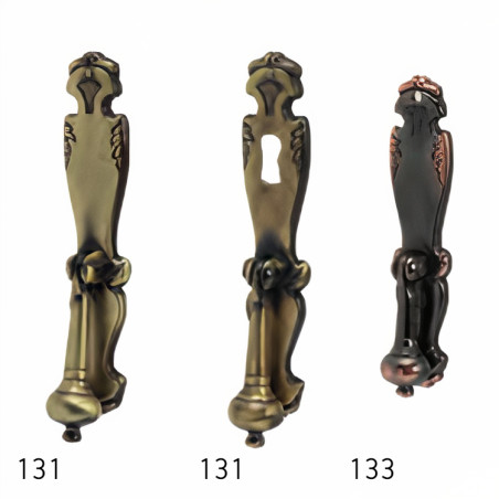 Puxador rústico, espelho c/pingente Sofima 131, zamak bronze, A.110 x L.20 mm