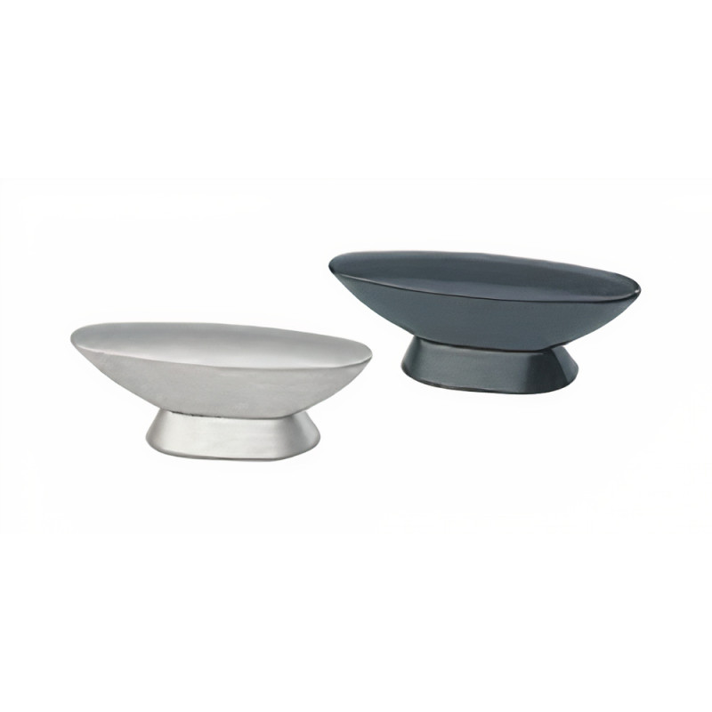 Puxador atual, cogumelo oval Sofima 658, zamak cromado mate, 1 furo, A.19 x C.50 x L.12 mm