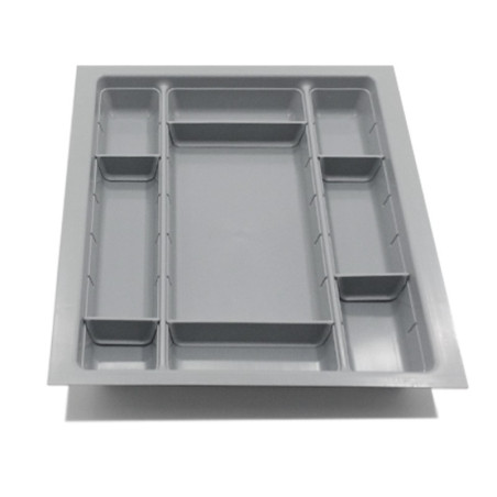Porta talheres p/gaveta com separadores Juypal 52536, plástico cinza, A.60 x L.419 x P.473, MOD.500 mm