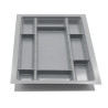 Porta talheres p/gaveta com separadores Juypal 52536, plástico cinza, A.60 x L.419 x P.473, MOD.500 mm