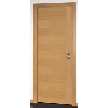 Porta interior 2FC-1FE, revestida a folha carvalho/friso wenge, c/furação, s/verniz, A.2000 x L.750 x E.35 mm