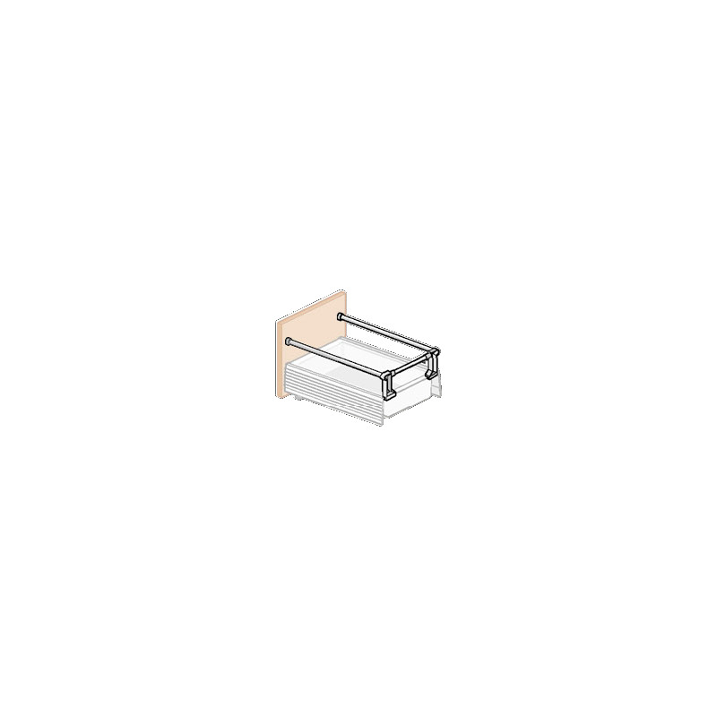 Vareta 52402 em alumínio para gaveta JUYPAL UNIVERSAL PLUS/CLASSIC, C.400 mm