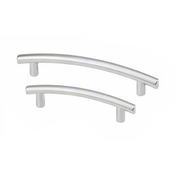 Puxador atual, asa ponte Sofima 397, zamak niquelado mate, 2 furos distância 128, Ø.11 x A.35 x C.166 mm