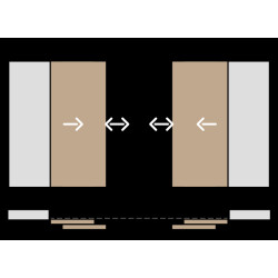 Jogo para porta de correr Saheco SF-S60/6502, para porta interior, ferro zincado, suporta 60 kg