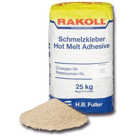 Cola termofusível à base de um copolímero de EVA H.B.Fuller-Rakoll RAKOLL K 4/570(K4570), branca, 25 kg