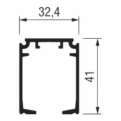 Kit p/porta de correr suspensa Air M60, calha superior p/teto, alumínio anodizado prata mate, até 60 kg, C.2000 mm