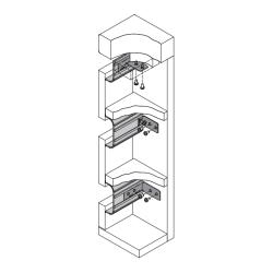 Puxador atual perfil, fixador de lateral e união entre perfis p/canto de 90º SCHUCO 550512