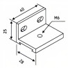 Suporte parede 74S para calha 74P, ferro zincado, A.25 x L.40 x P.28 mm